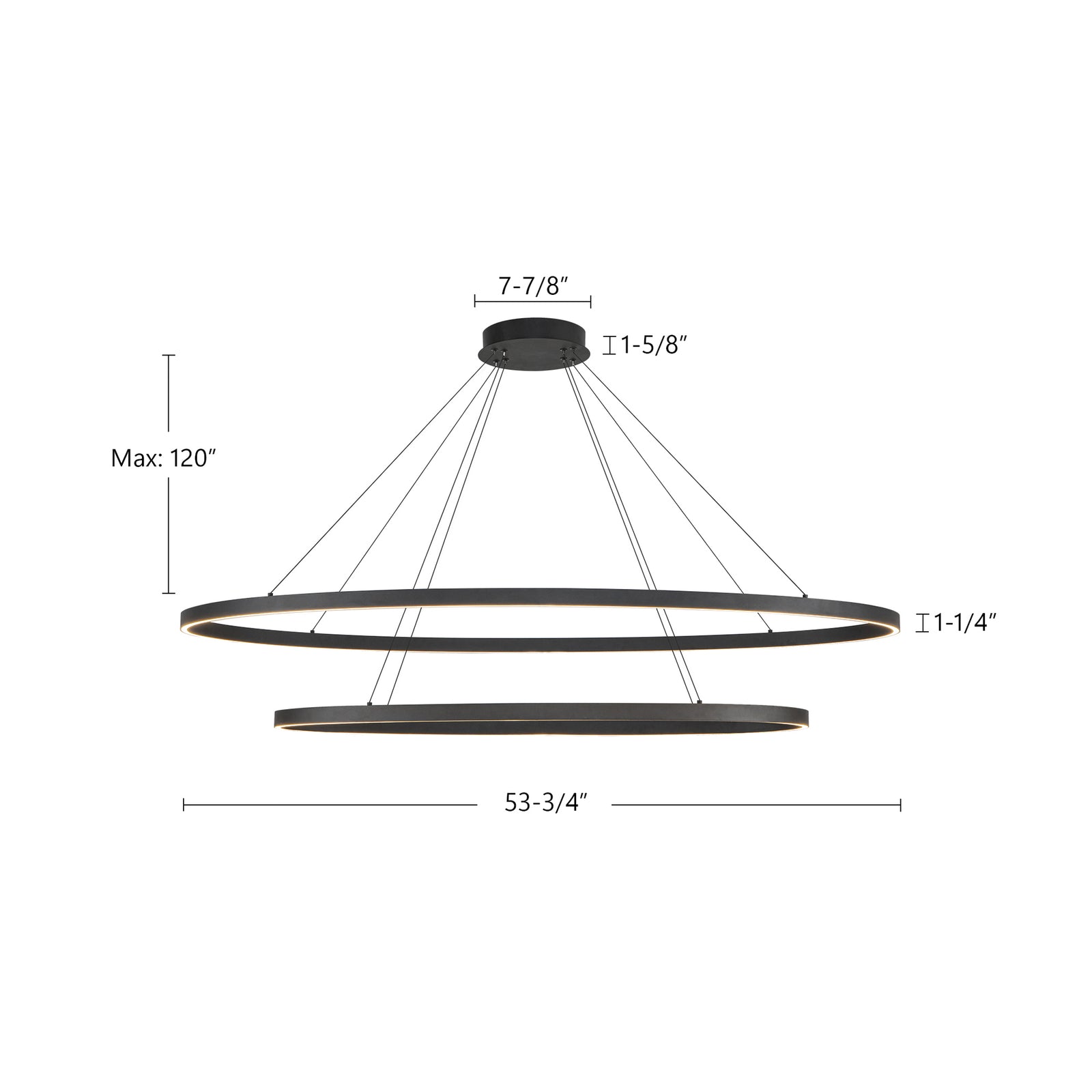 Ovale 54-in Two-Tier White LED Chandelier