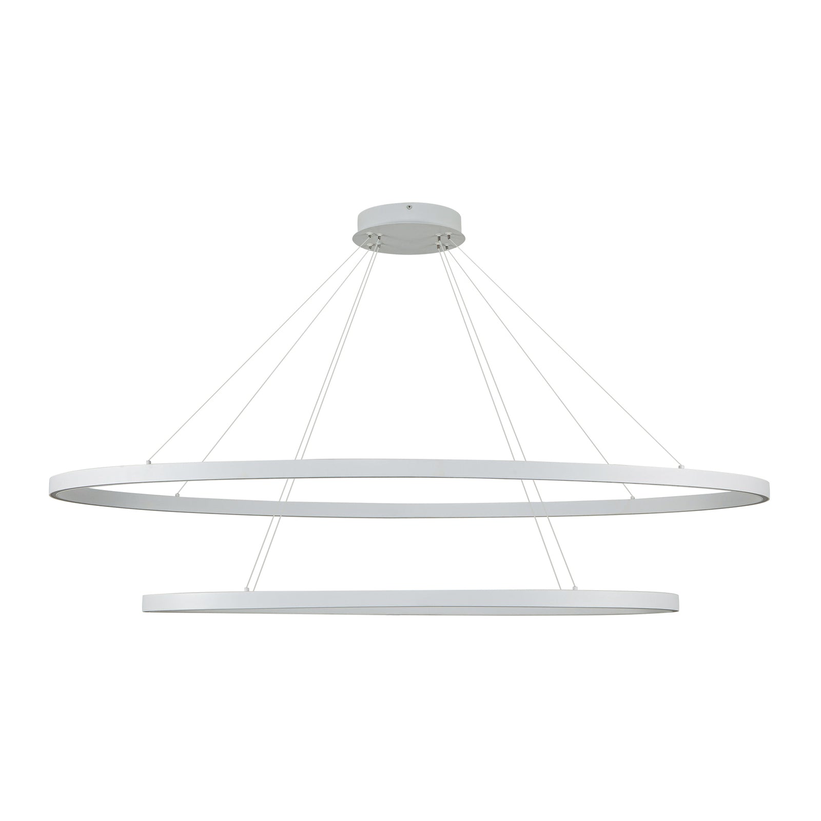 Ovale 54-in Two-Tier White LED Chandelier