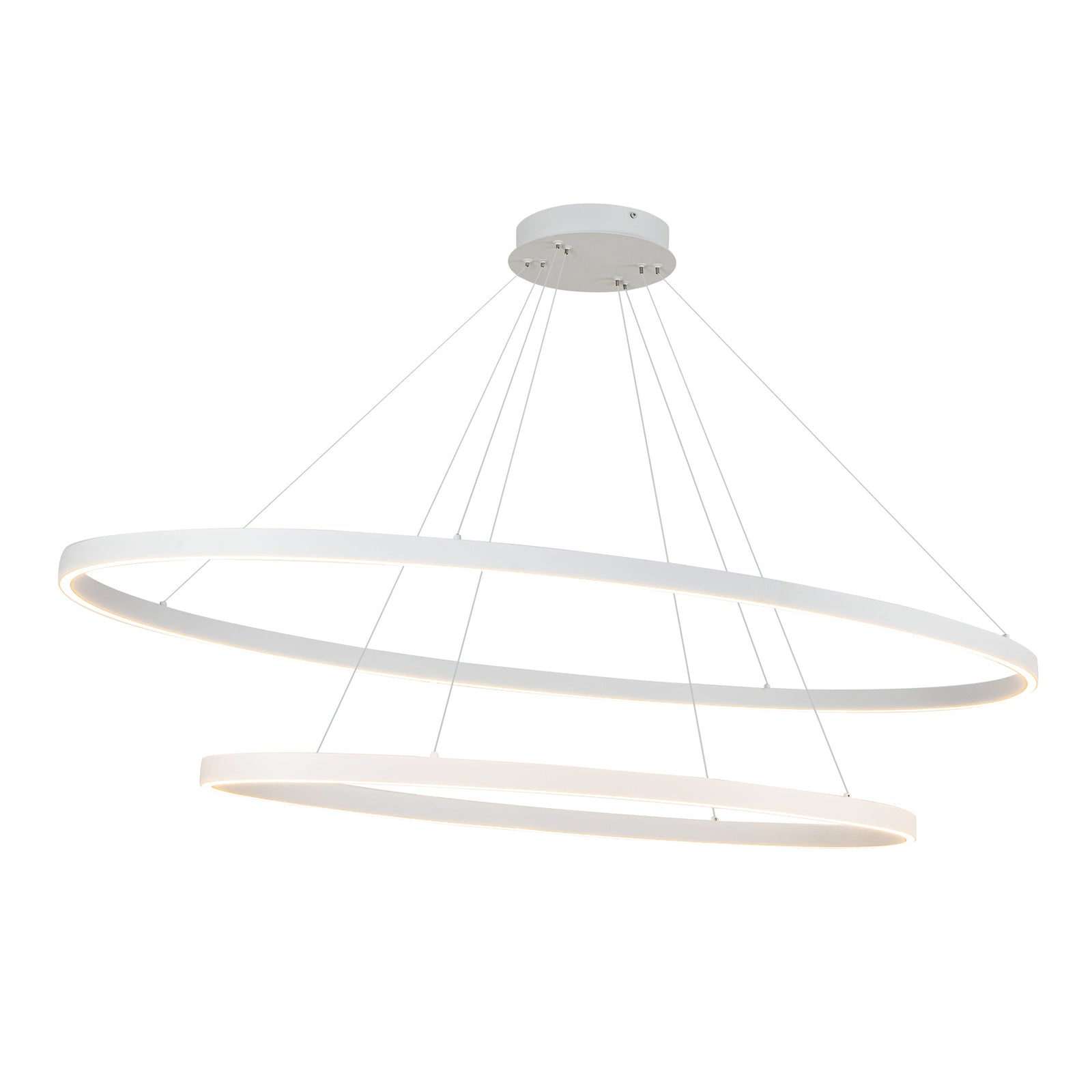 Ovale 54-in Two-Tier White LED Chandelier