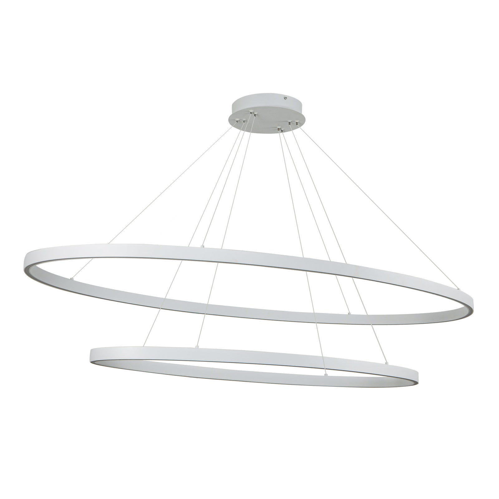 Ovale 54-in Two-Tier White LED Chandelier