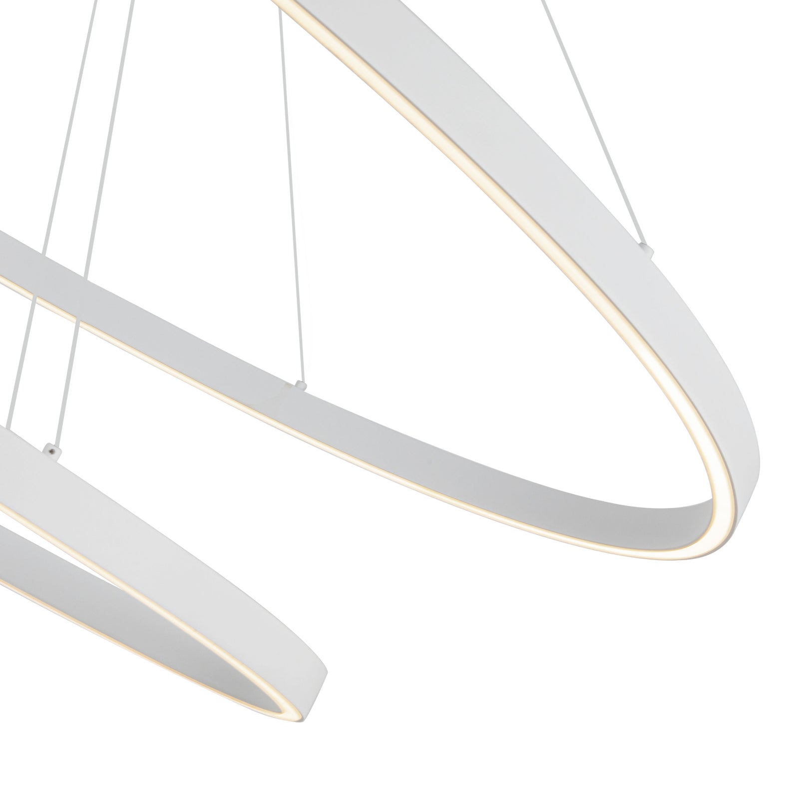 Ovale 54-in Two-Tier White LED Chandelier