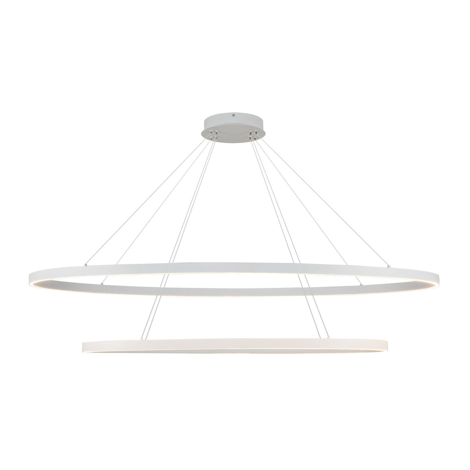 Ovale 54-in Two-Tier White LED Chandelier