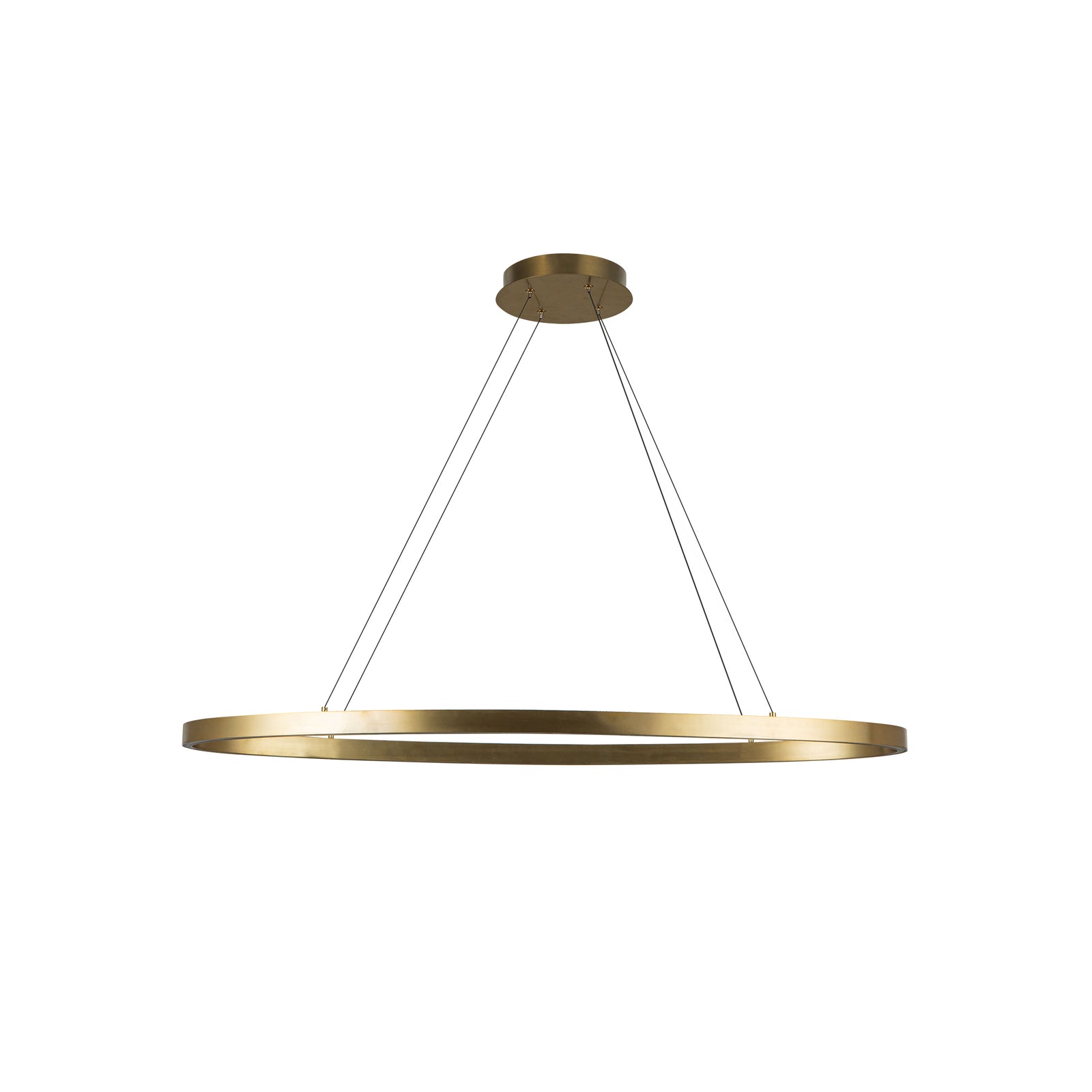 Ovale 40-in Brushed Gold LED Linear Pendant