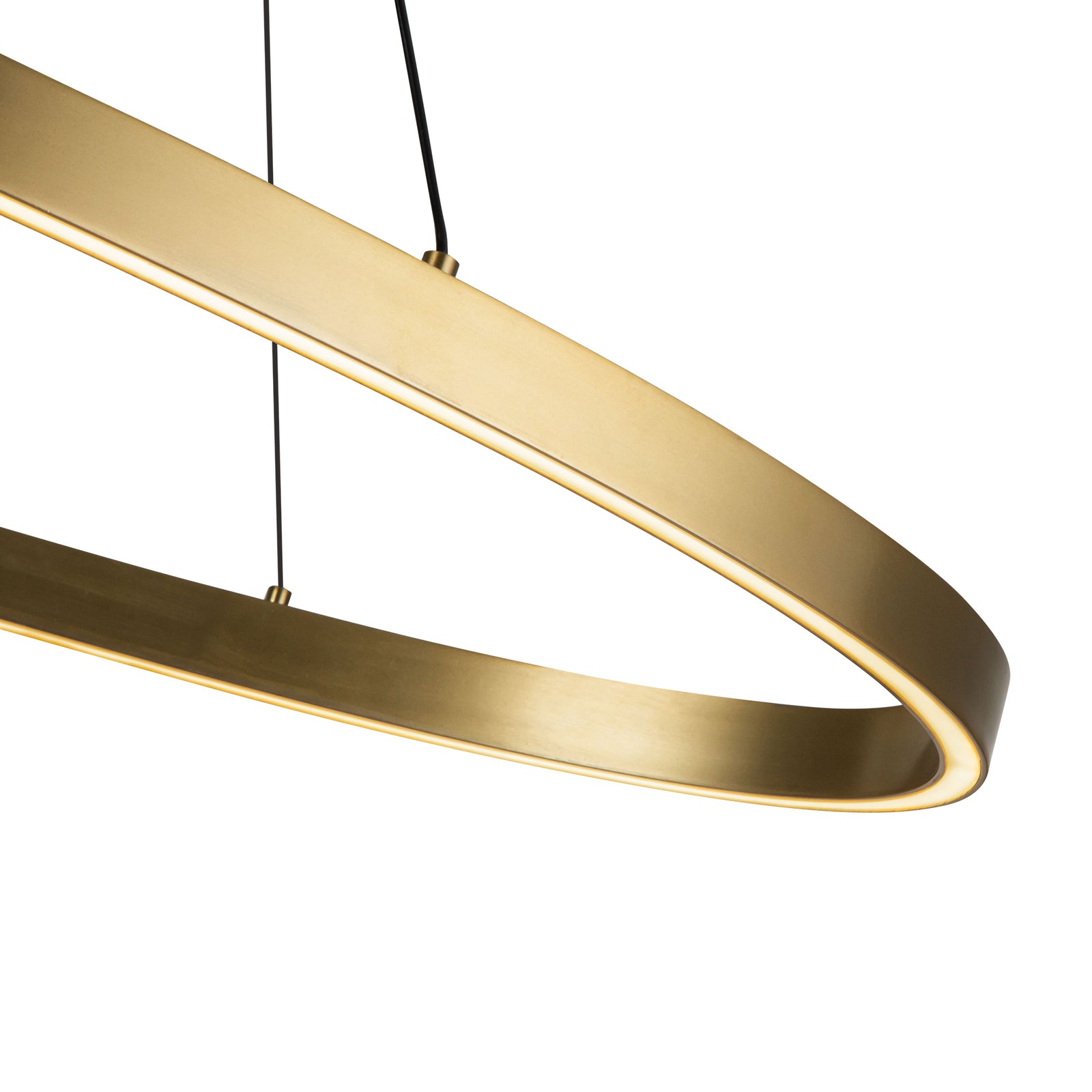 Ovale 40-in Brushed Gold LED Linear Pendant