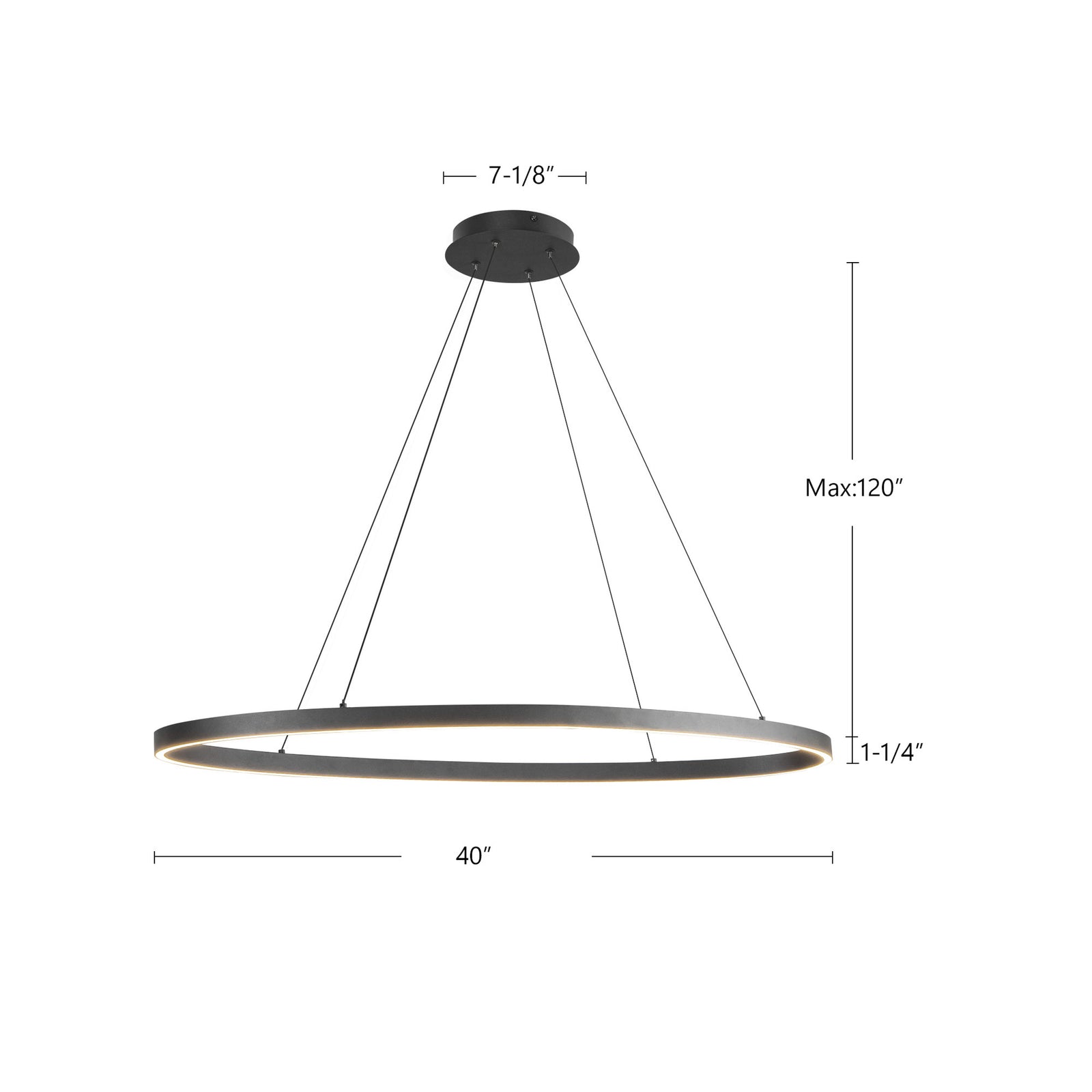 Ovale 40-in White LED Linear Pendant