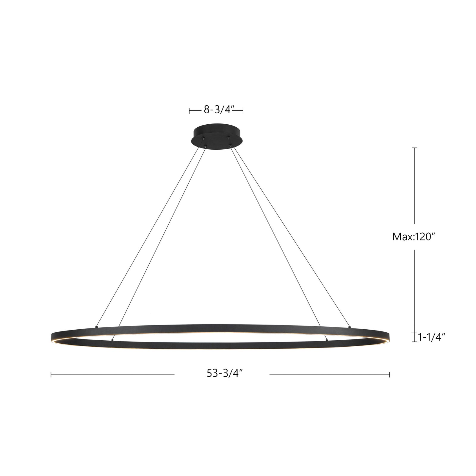 Ovale 53-in White LED Linear Pendant
