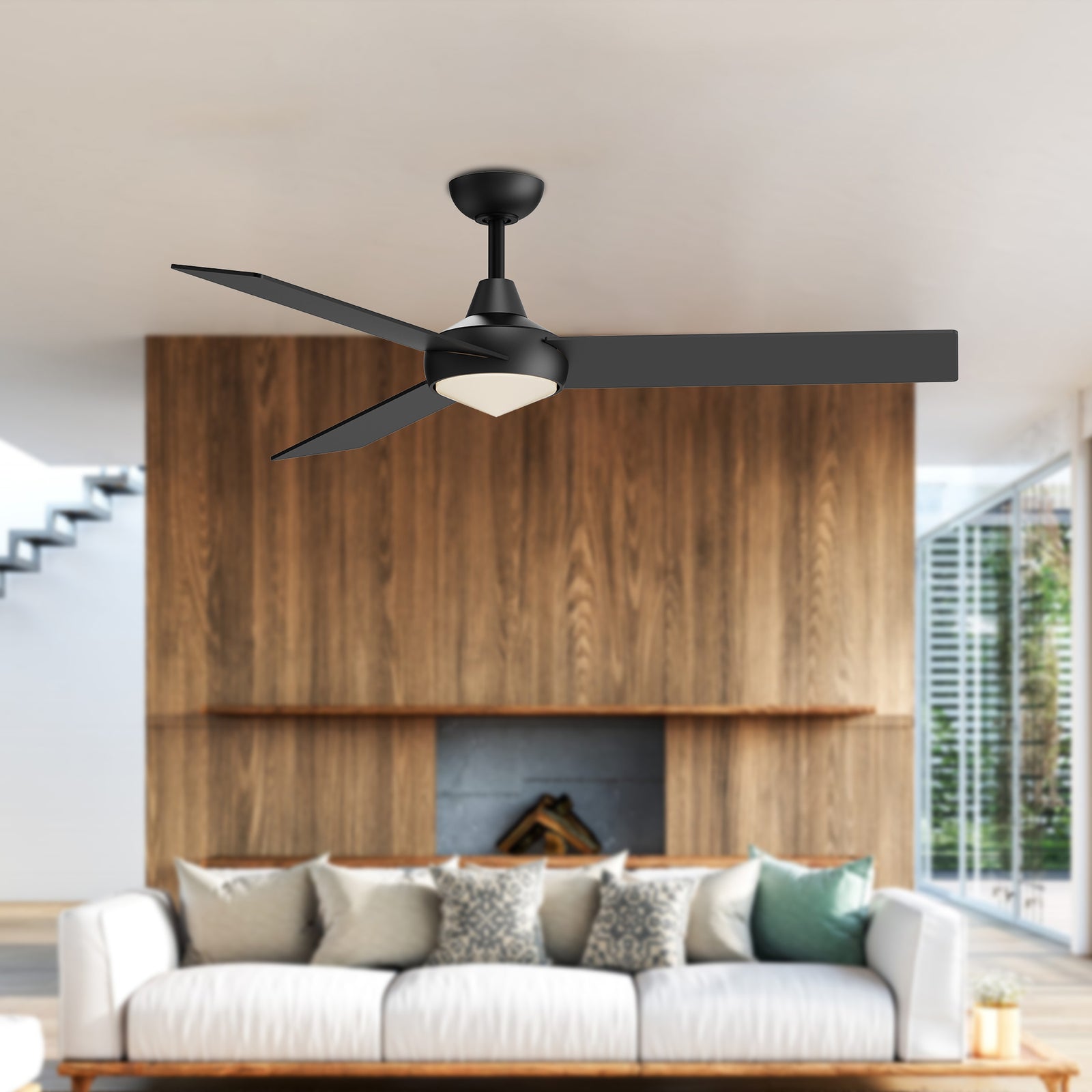 Owens 56-in Matte Black LED Fans