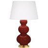 Oxblood Triple Gourd Table Lamp