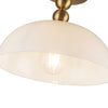 Paisley 12-in Brushed Gold/Glossy Opal Glass Socket Semi-Flush Mount