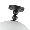 Paisley 12-in Matte Black/Glossy Opal Glass Socket Semi-Flush Mount