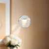 Palais 6-in Polished Nickel/Ribbed Glass LED Wall/Vanity
