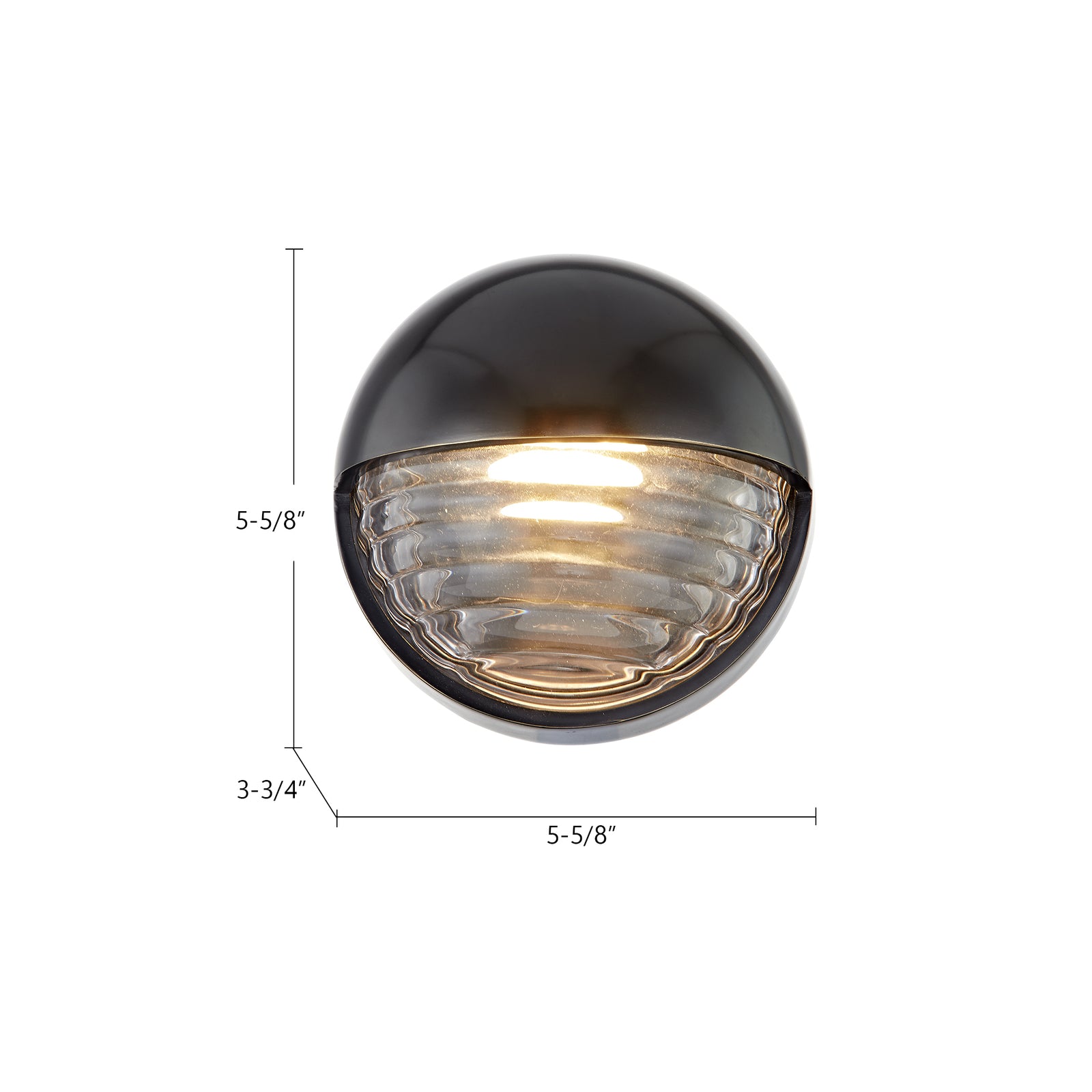 Palais 6-in Polished Nickel/Ribbed Glass LED Wall/Vanity