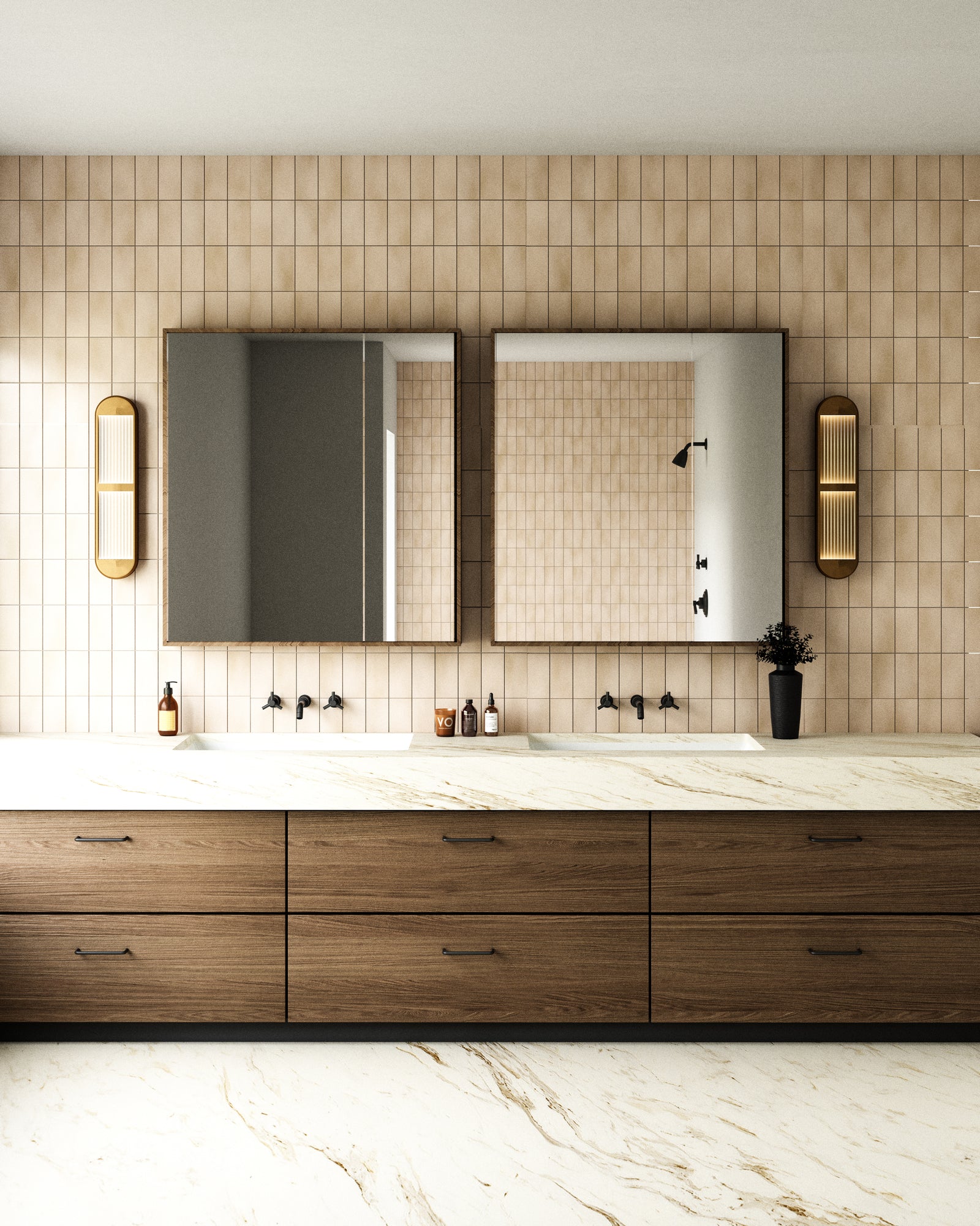 Palais 24-in Vintage Brass LED Wall/Vanity