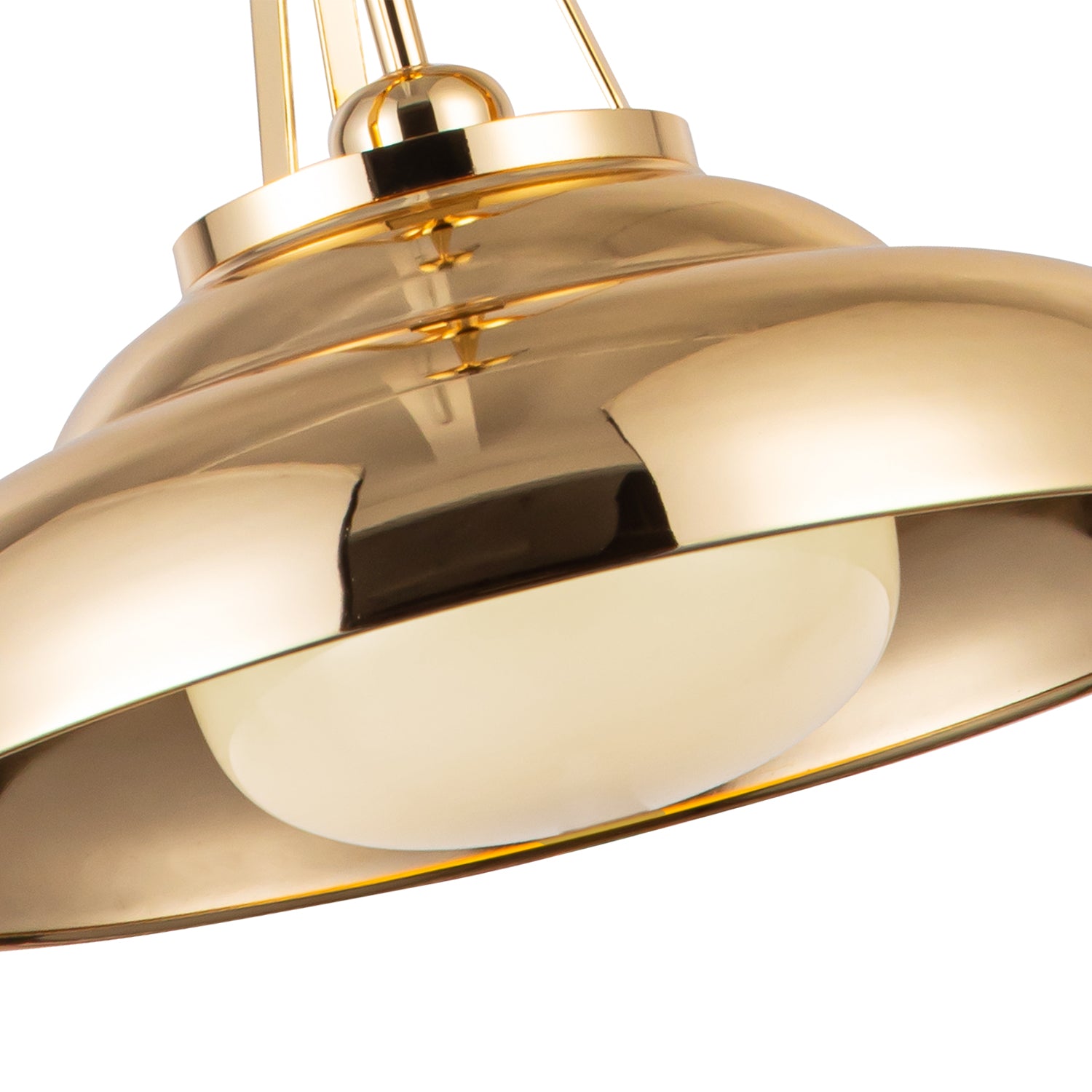 Palmetto 14-in Polished Brass/Glossy Opal 1 Light Pendant