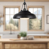Palmetto 14-in Urban Bronze/Glossy Opal 1 Light Pendant