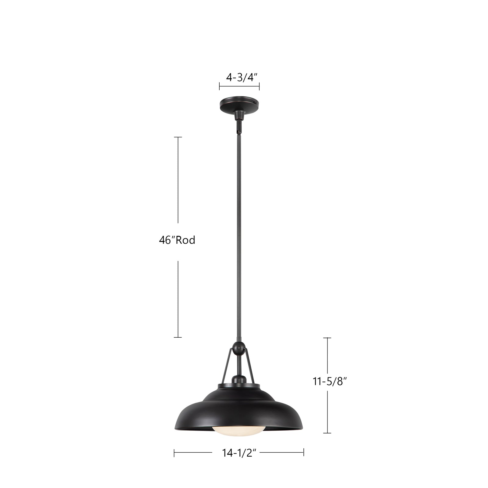 Palmetto 14-in Urban Bronze/Glossy Opal 1 Light Pendant