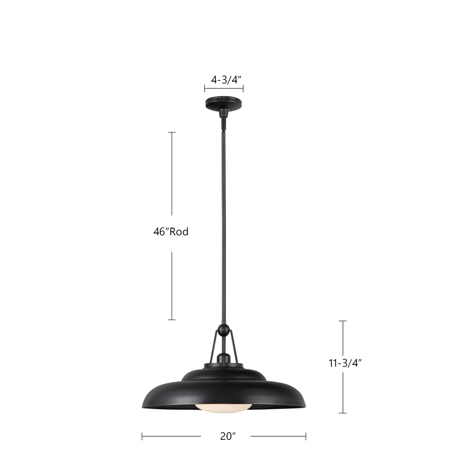 Palmetto 20-in Urban Bronze/Glossy Opal 1 Light Pendant