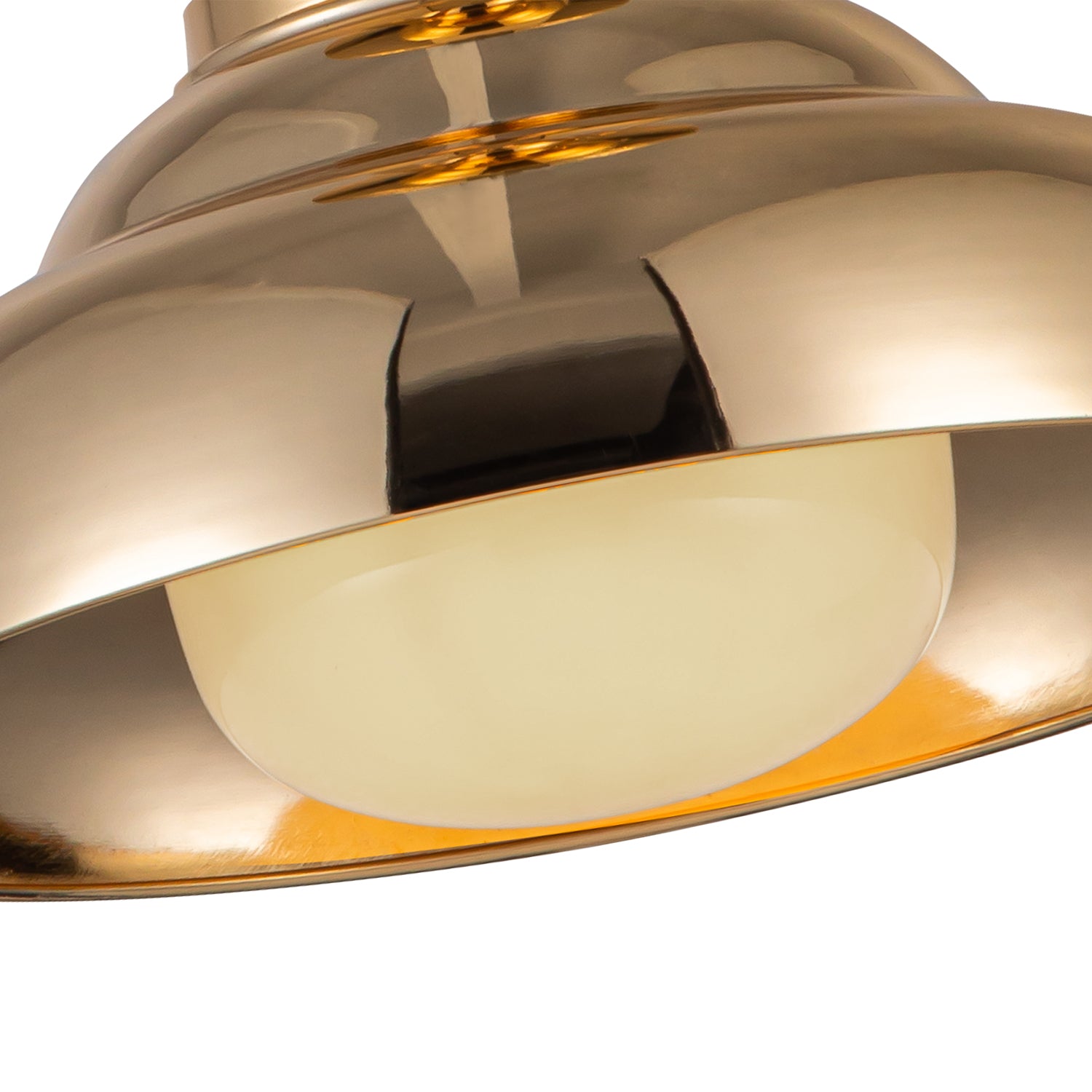 Palmetto 12-in Polished Brass/Glossy Opal 1 Light Semi Flush Mount