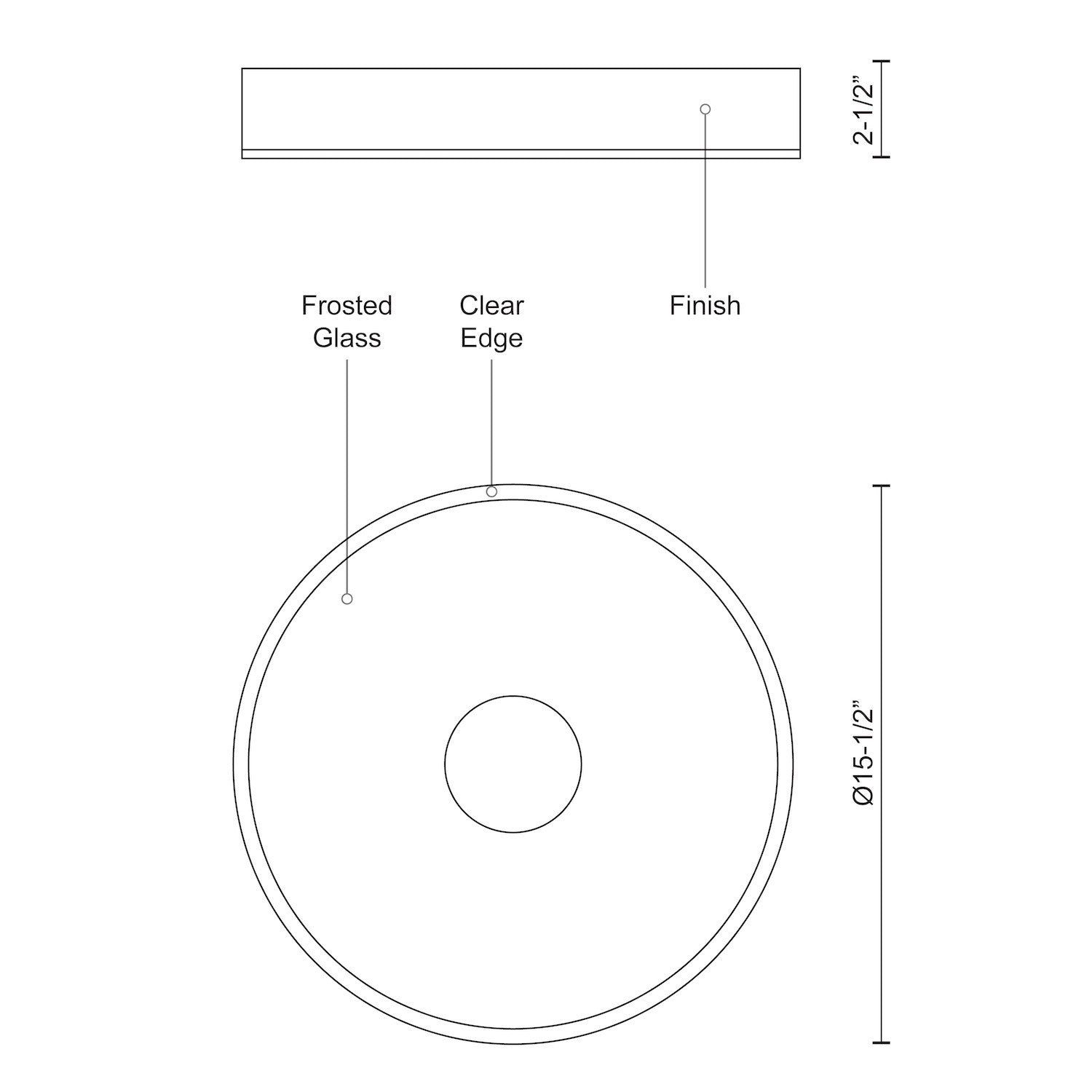 Parker 16-in Black LED Flush Mount