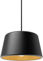 Pillbox 10" Pendant - Black w/Gold Interior - E26 Socket