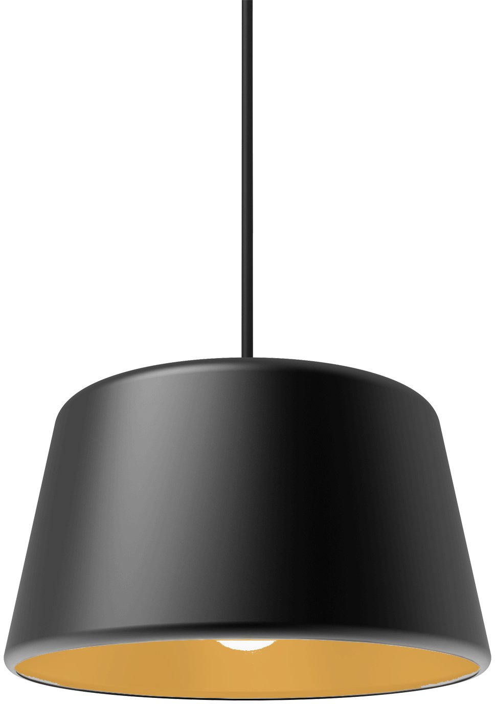 Pillbox 10" Pendant - Black w/Gold Interior - E26 Socket