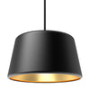 Pillbox 10" Pendant - Black w/Gold Interior - Integrated LED