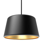 Pillbox 10" Pendant - Black w/Gold Interior - Integrated LED