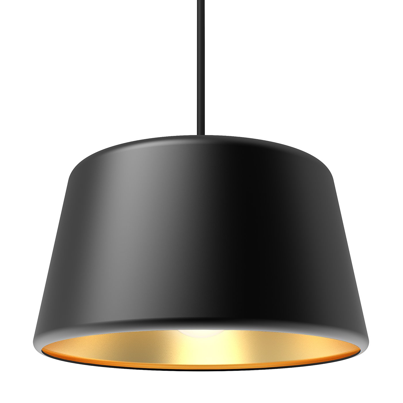 Pillbox 10" Pendant - Black w/Gold Interior - Integrated LED