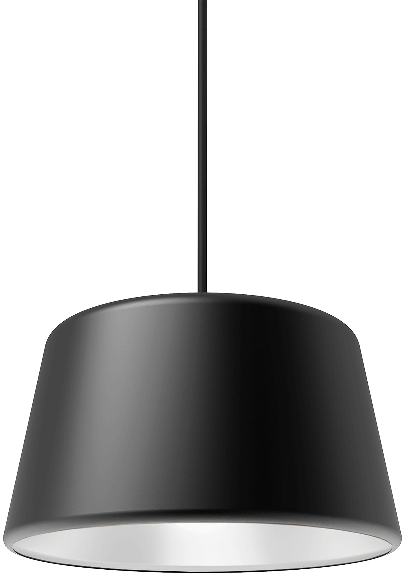 Pillbox 10" Pendant - Black w/White Interior - E26 Socket