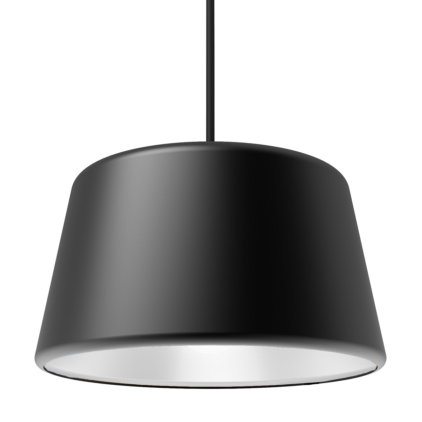 Pillbox 10" Pendant - Black w/White Interior - Integrated LED