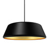 Pillbox 20" Pendant - Black w/Gold Interior - E26 Socket