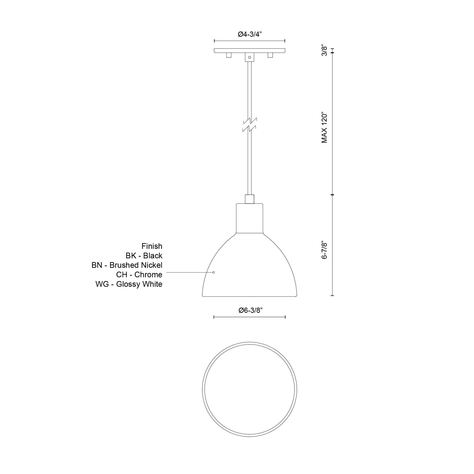 Chroma Black LED Pendant