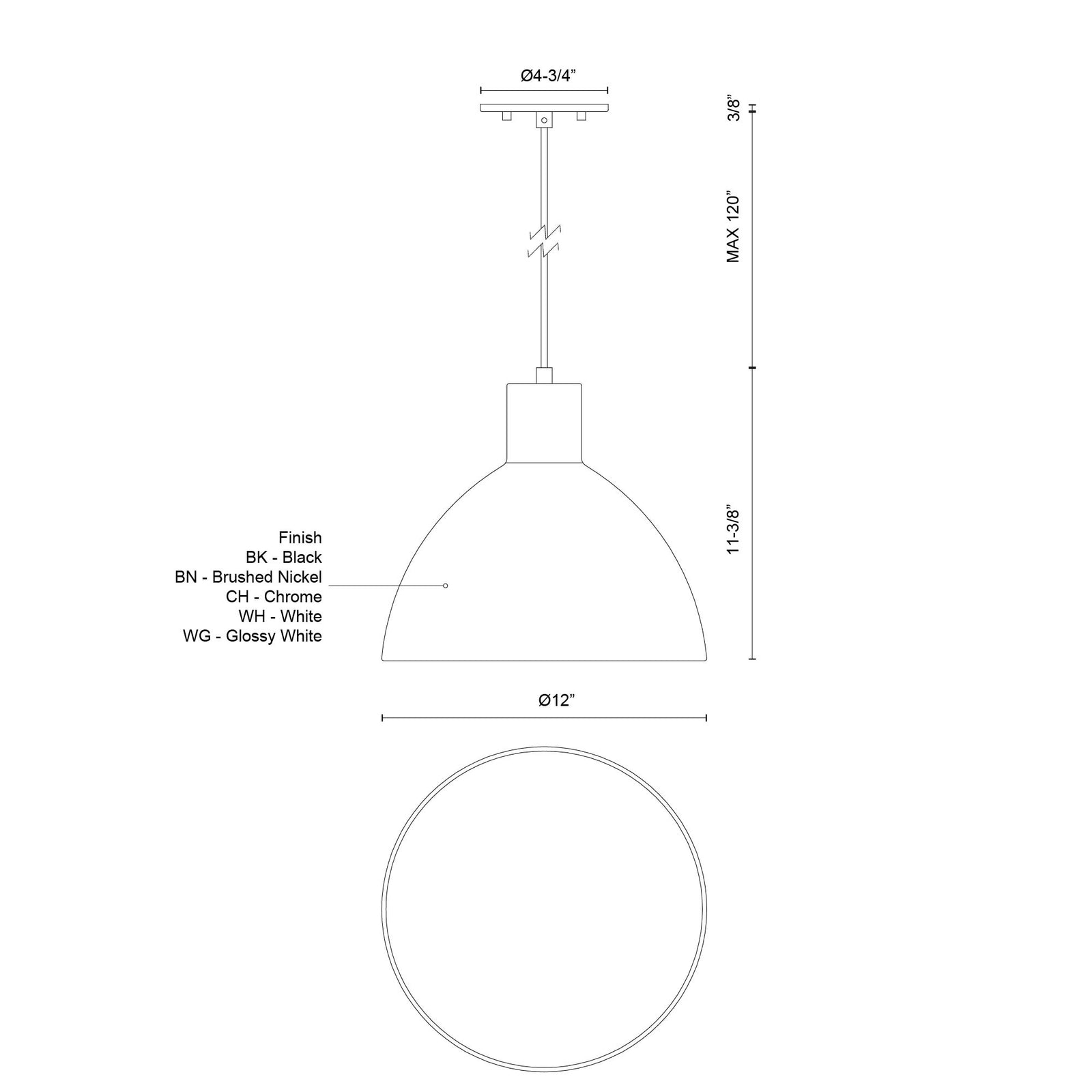 Chroma 12-in Brushed Nickel LED Pendant