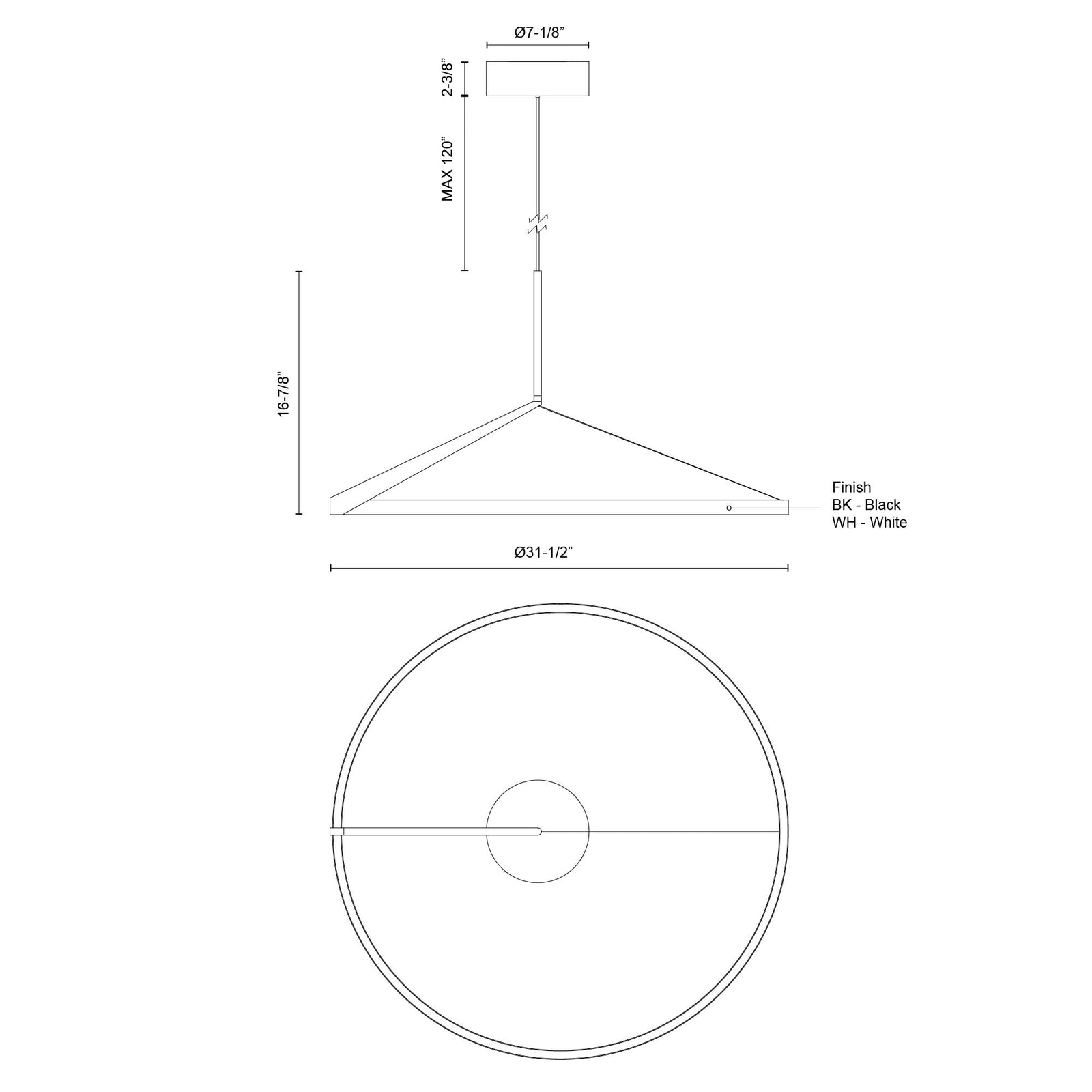 Roda 31-in White LED Pendant