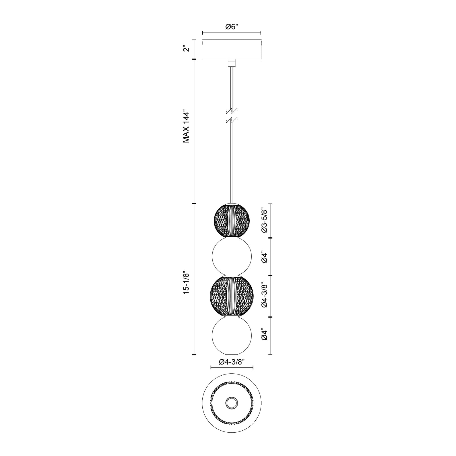 Onyx 5-in Polished Nickel LED Pendant