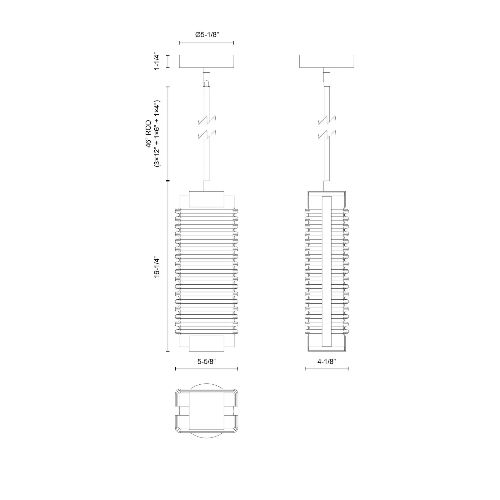 Alai 16-in Vintage Brass/Ribbed Glass LED Pendant