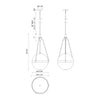 Harmony 18-in Matte Black/Glossy Opal Glass 4 Lights Pendant