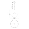 Bridgette 16-in Matte Black/Folded White Socket Pendant