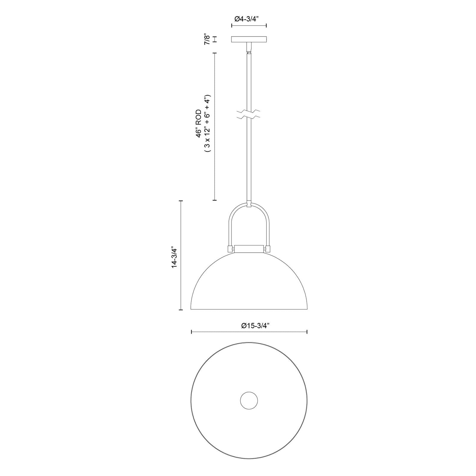 Harper 16-in White Socket Pendant