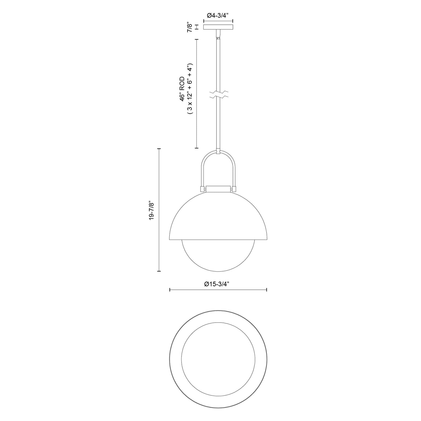Harper 16-in White/Opal Glass Socket Pendant
