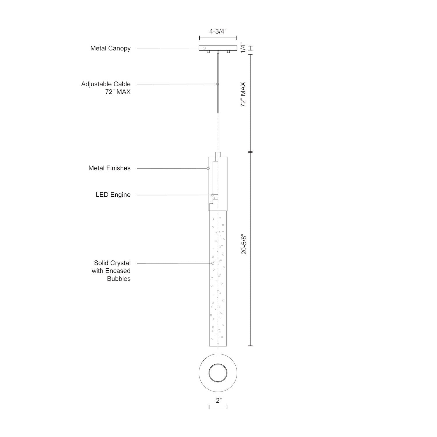 Pendula 21-in Brushed Nickel LED Pendant