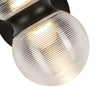 Peri 9-in Black/Clear Ribbed Glass LED Exterior Wall
