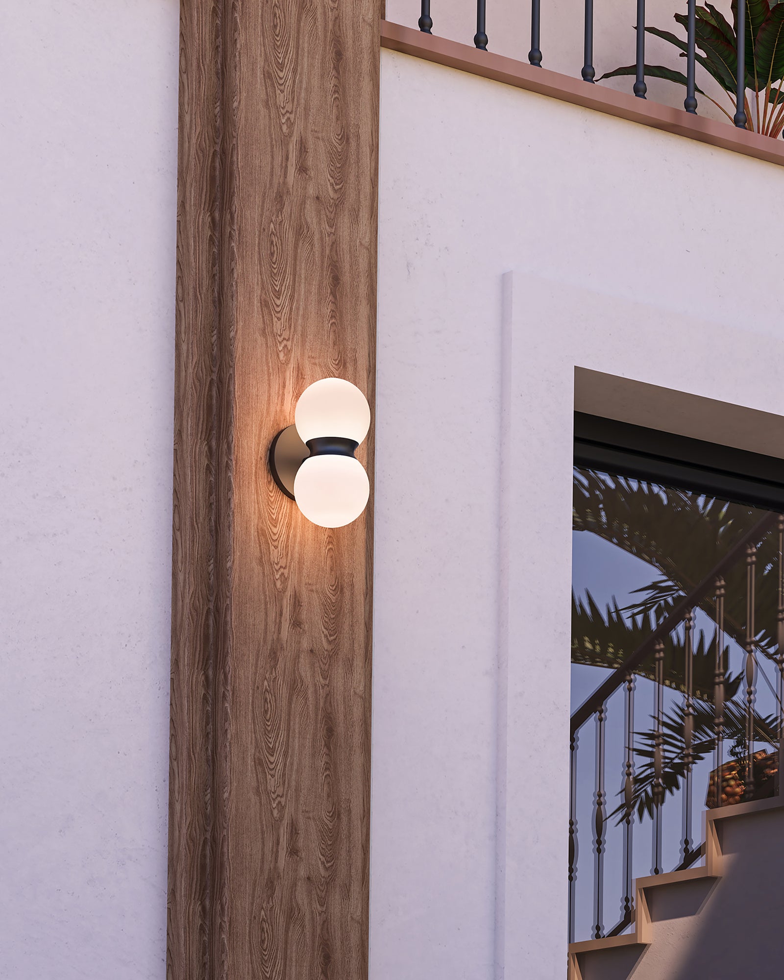 Peri 9-in Black/Opal Glass LED Exterior Wall