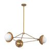 Perth 40-in Brushed Gold/Opal Glass 3 Lights Chandelier