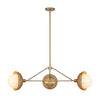 Perth 40-in Brushed Gold/Opal Glass 3 Lights Chandelier