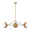 Perth 40-in Brushed Gold/Opal Glass 3 Lights Chandelier