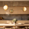 Perth 40-in Brushed Gold/Opal Glass 3 Lights Chandelier