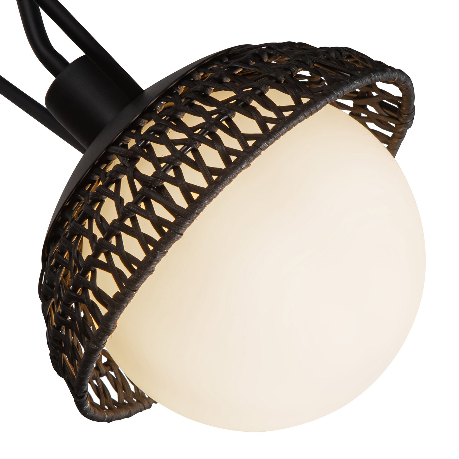 Perth 40-in Matte Black/Opal Glass 3 Lights Chandelier