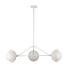 Perth 40-in White/Opal Glass 3 Lights Chandelier