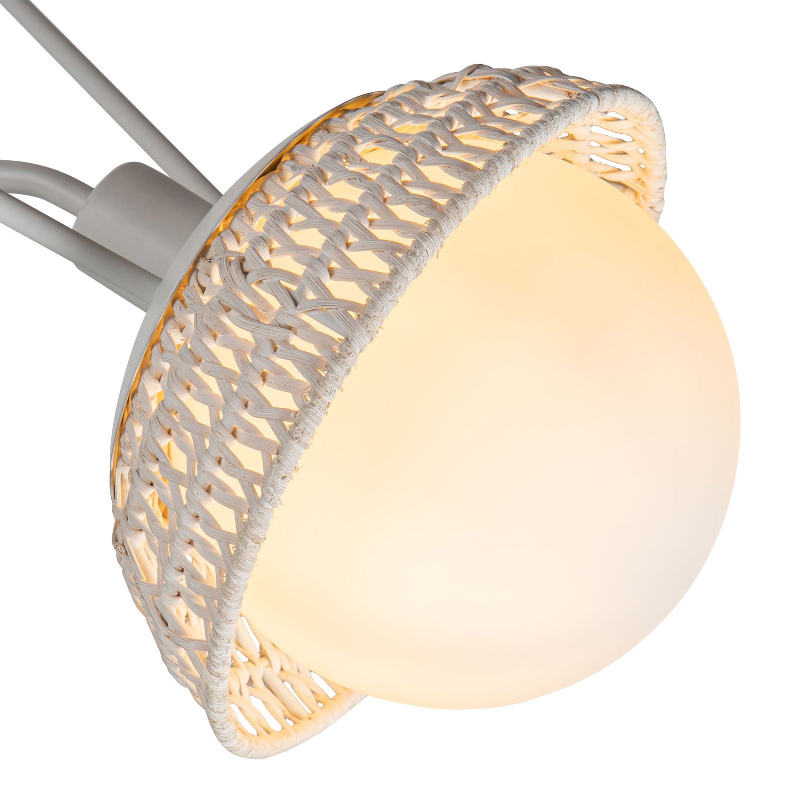 Perth 40-in White/Opal Glass 3 Lights Chandelier